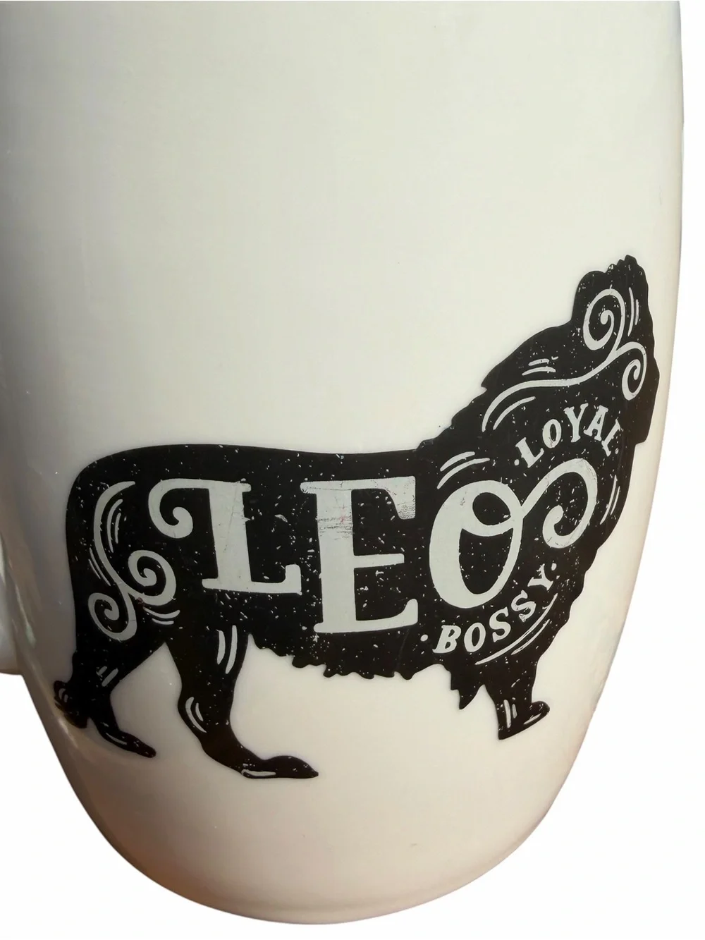 THRESHOLD LEO ZODIAC COFFEE MUG WHITE CERAMIC 12 OZ